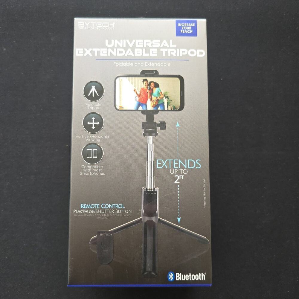 Universal Extendable Tripod Remote Control Play/Pause/Shutter Button